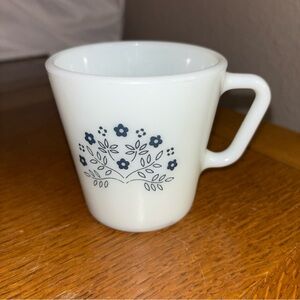 Vintage Milk Glass PYREX Cup Blue Honeydew Summer Impression 1410 300ml